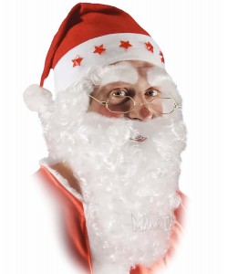 Бяла брада с мустаци за Дядо Коледа 05042
