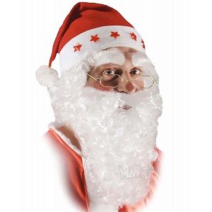 Бяла брада с мустаци за Дядо Коледа 05042