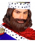 Карнавална брада с мустаци в кафяв цвят 01857