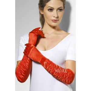 Карнавални червени ръкавици с набор 26345