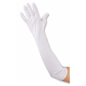 Карнавални дълги бели ръкавици 03240