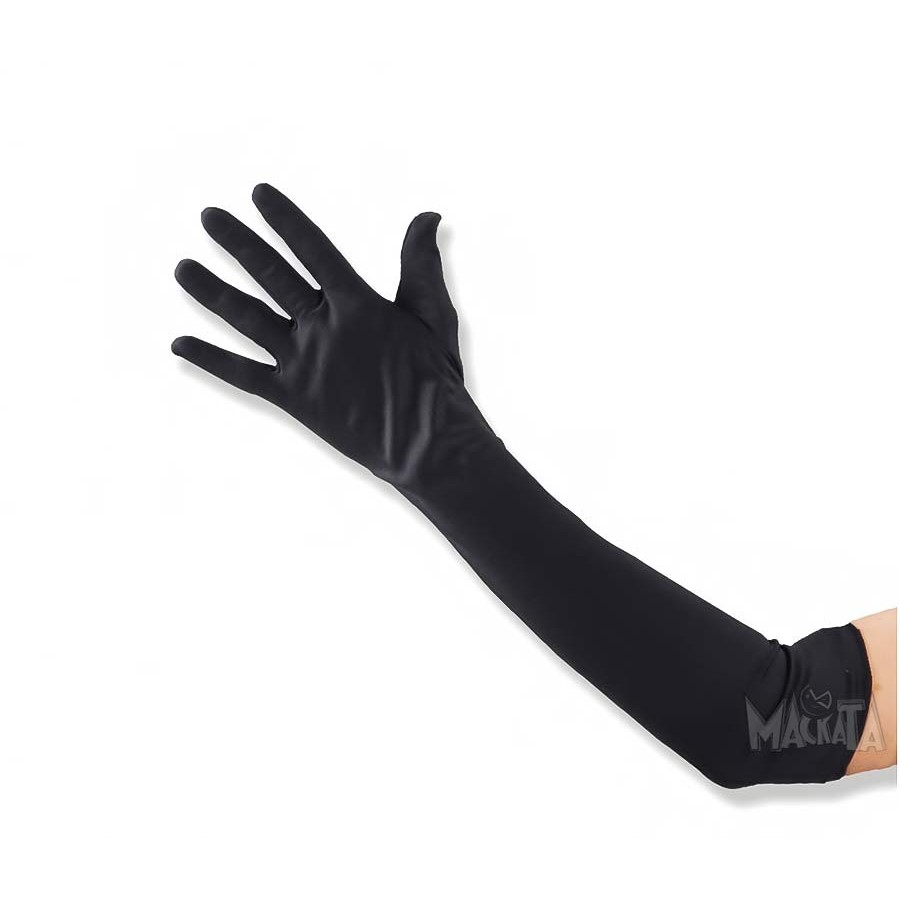Карнавални дълги черни ръкавици 03241