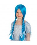 Детска светло синя перука с плитки 02757
