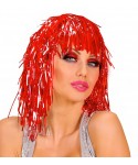 Карнавална червена лъскава перука 13095