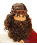 Карнавална перука с брада на Исус Христос J6262