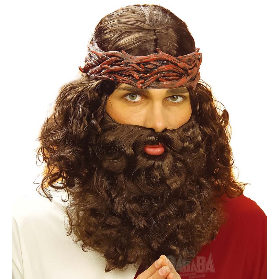 Карнавална перука с брада на Исус Христос J6262