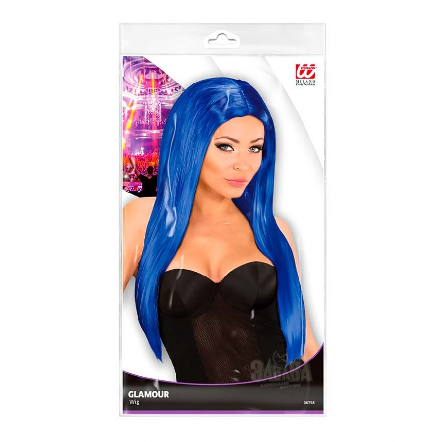 Карнавална перука в син цвят 06758
