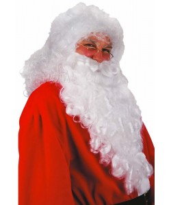 Перука с брада за Дядо Коледа делукс в бял цвят 02368