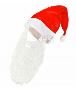 Карнавална шапка с брада за Дядо Коледа 1496H
