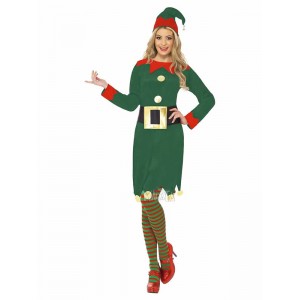 Коледен дамски луксозен костюм за елф 31995