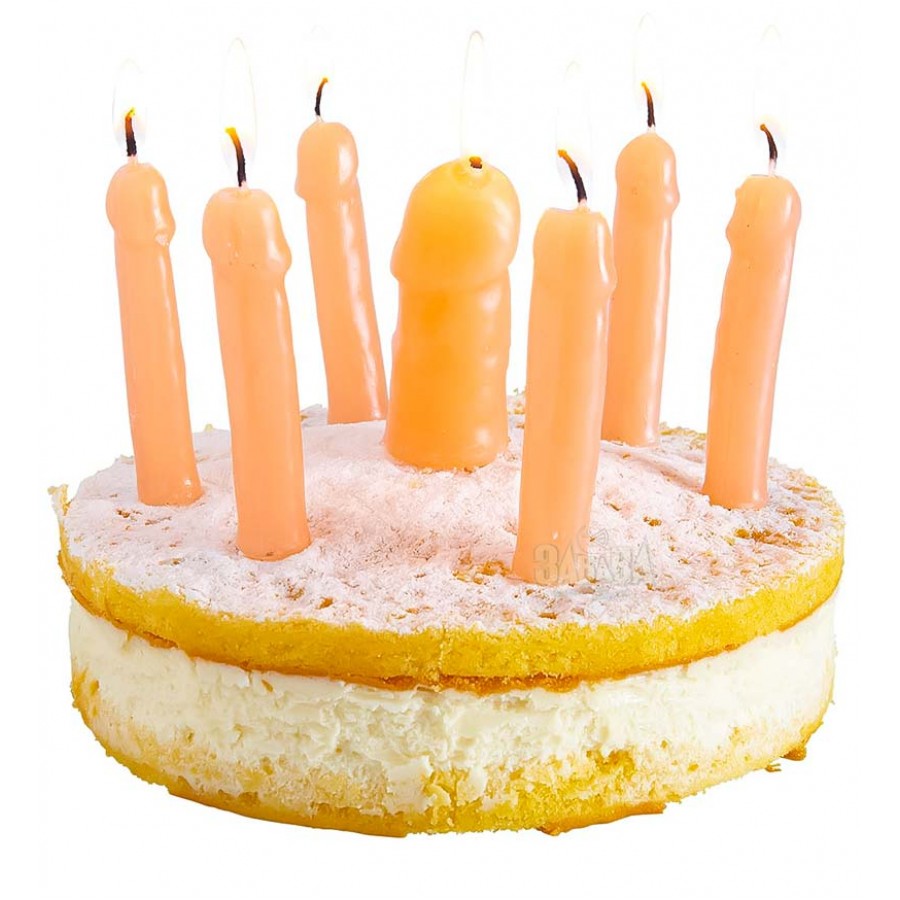 Парти свещички за торта - мъжки атрибут 6бр 9620U