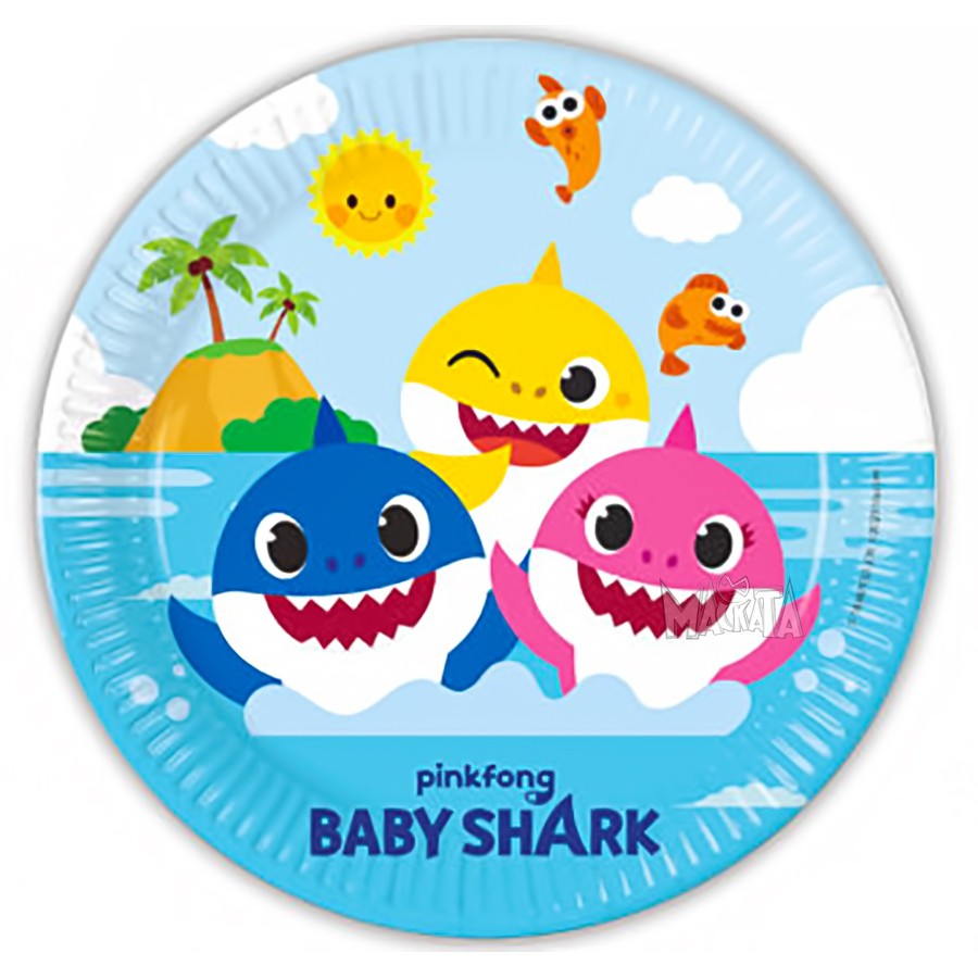 Парти чинии - Baby shark 8бр Парти чинии - Baby shark 8бр