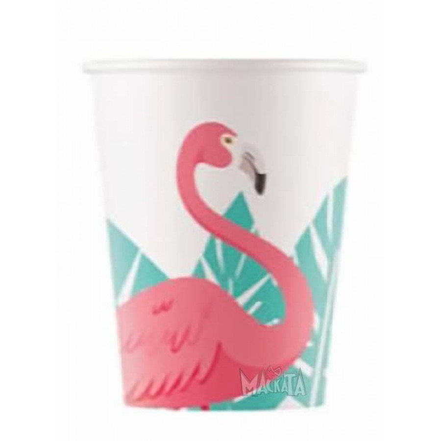 Парти чаши - Розово фламинго 8бр