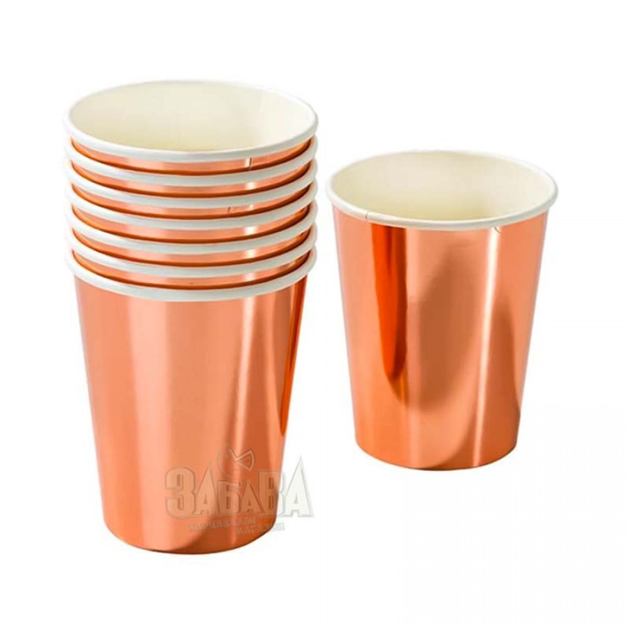 Парти чашки в цвят розово злато 8бр