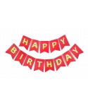 Парти украса - Банер Happy Birthday в червен цвят