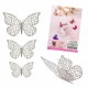 Комплект 4D сребърни пеперуди за декорации 12бр