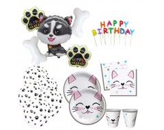Парти комплект за котешки рожден ден Happy Birthday
