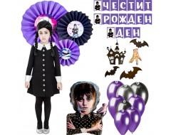 Комплект Wednesday Addams/Уензди Адамс с костюм и декорации