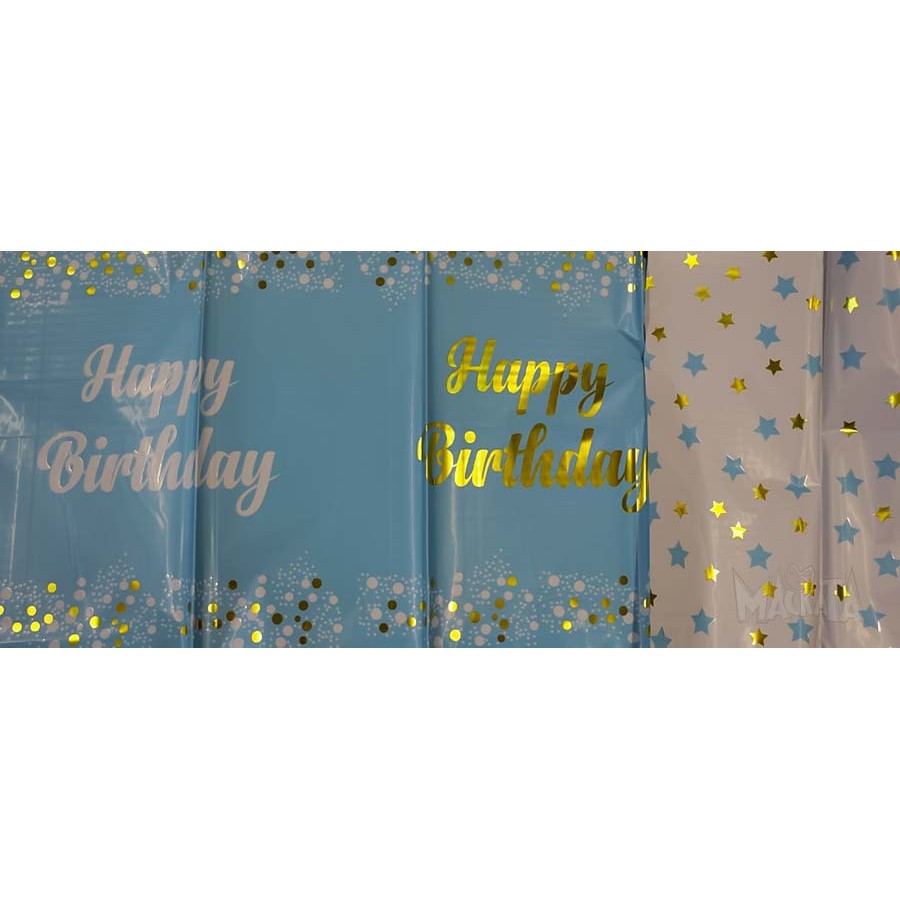 Парти покривка - Happy Birthday в син цвят