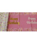 Парти покривка - Happy Birthday в розов цвят