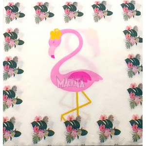 Парти салфетки - Розово фламинго 20бр