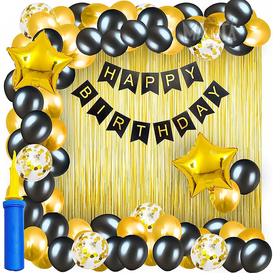 Комплект за арка от балони в черно и златно - 118бр