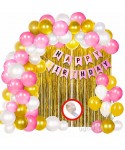 Комплект за арка от балони в бяло, златно и розово - 116бр