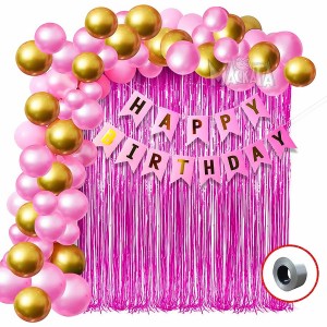 Комплект за арка от балони в розово и златно - 115бр