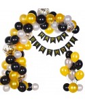 Комплект за арка от балони в сребърно, златно и черно - 113бр