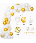 Комплект за арка от балони в бяло и златно - 112бр