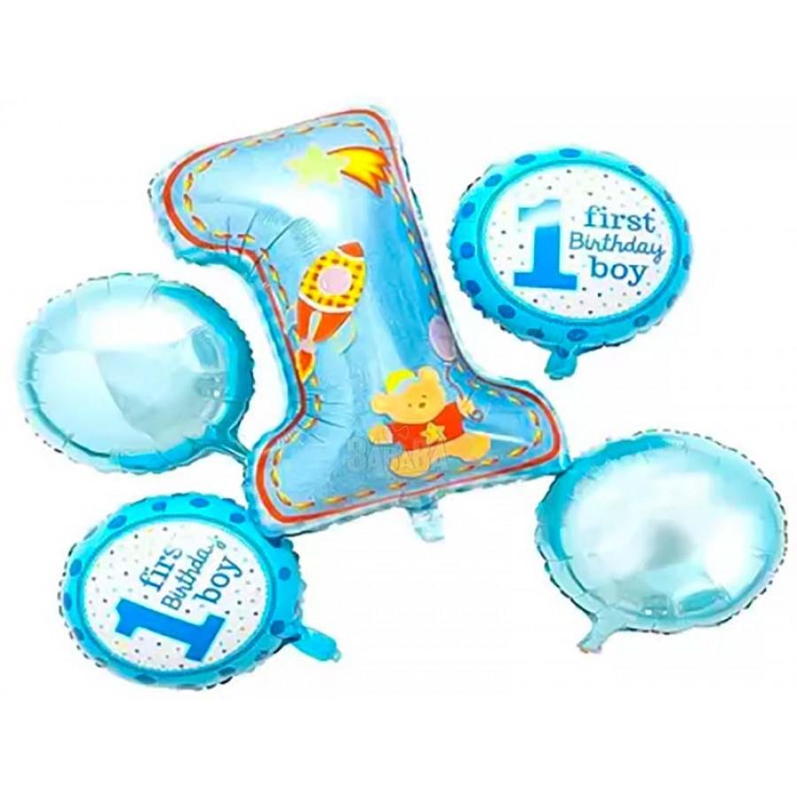 Парти сет от балони за Първи рожден ден в син цвят
