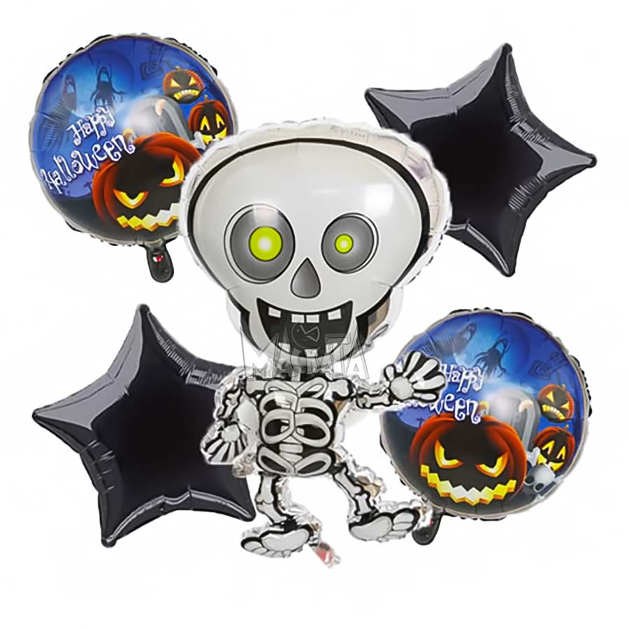 Парти сет от балони за Хелоуин - Скелет 5бр