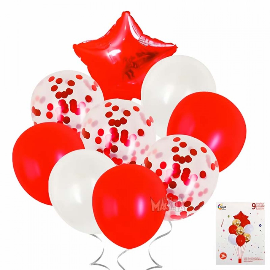 Парти сет от балони в червен цвят 9бр 54871