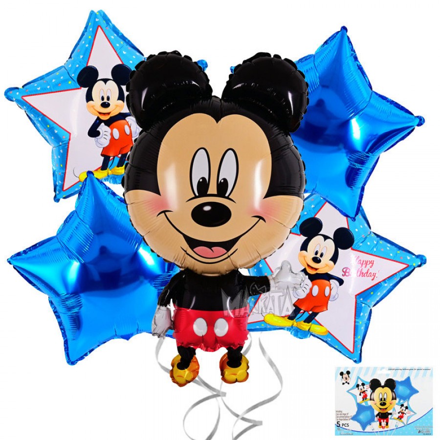 Парти сет от балони с Мики Маус - 5бр 54421
