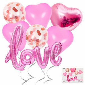 Парти сет от балони - Love в розов цвят 7бр