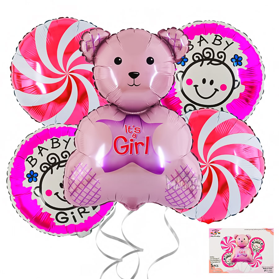 Парти сет от балони за бебе момиче - 5бр 54416
