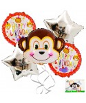 Парти сет от балони с маймунка - Джунгла парти 5бр