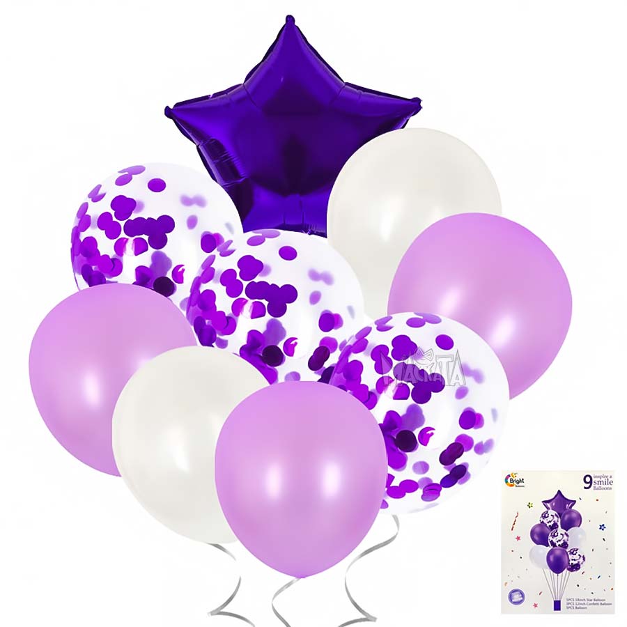 Парти сет от балони в лилав цвят 9бр 54871