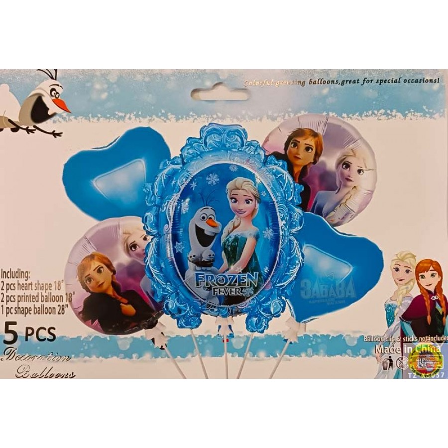 Парти сет от балони - Леденото кралство в син цвят 5бр