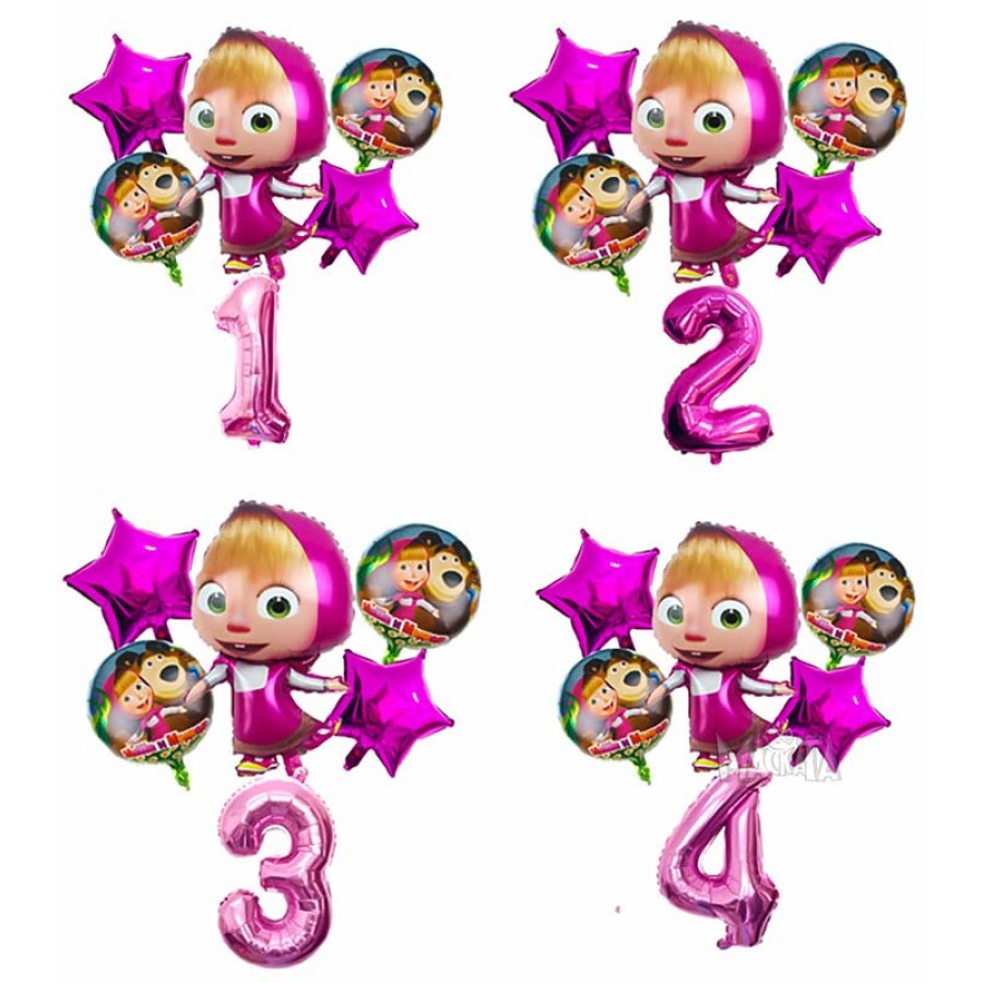 Парти сет от балони - Маша и Мечока 6бр
