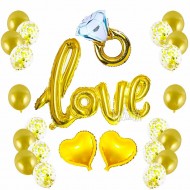 Парти сет от балони за годеж в цвят злато - 24бр.