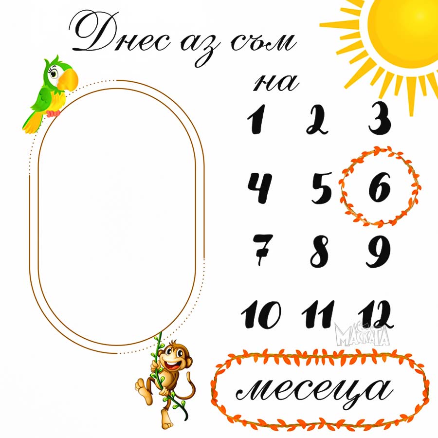 Парти украса - Платно за отбелязване растежа на бебето 100710-1 Парти украса - Платно за отбелязване растежа на бебето 100710-1