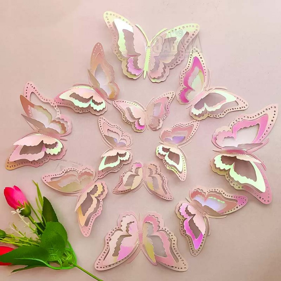 Комплект 3D пеперуди за декорация 12бр 55951-2