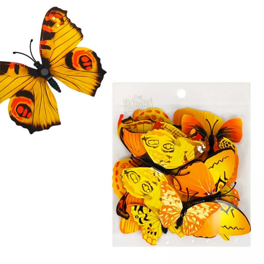 Комплект 3D пеперуди за декорация 12бр 55952-2