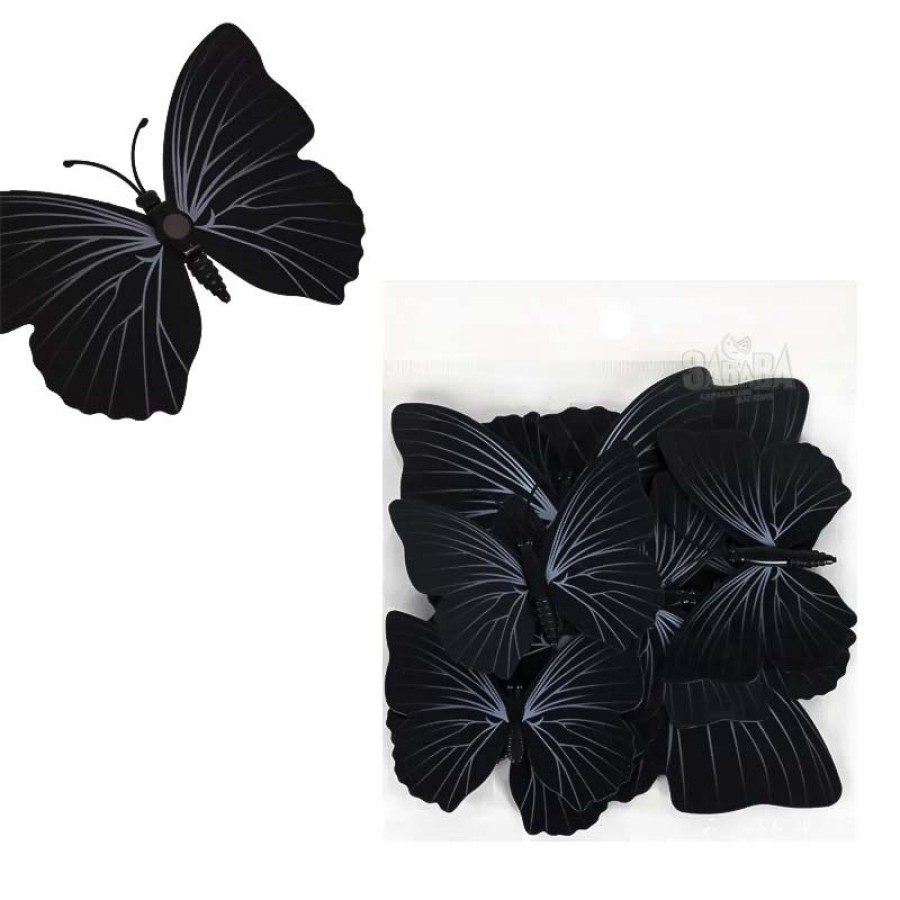 Комплект 3D пеперуди за декорация 12бр 55952-3