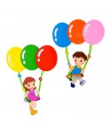 Материали за декорация - Апликация деца с балони 55364