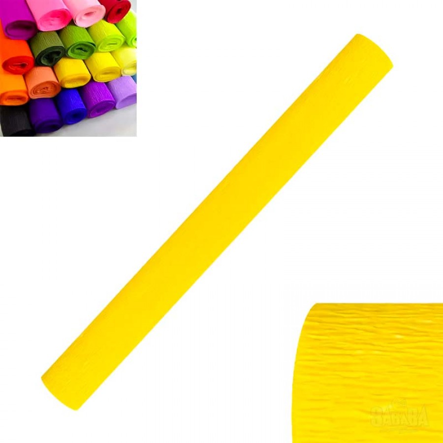 Материали за декорация - Креп хартия в жълт цвят 85045-7