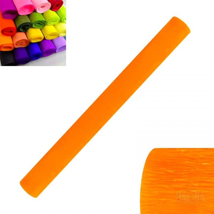 Материали за декорация - Креп хартия в оранжев цвят 85045-8