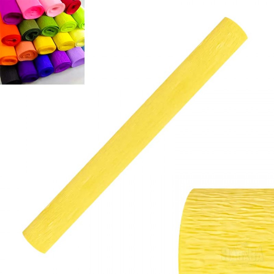 Материали за декорация - Креп хартия в цвят горчица 85045-9