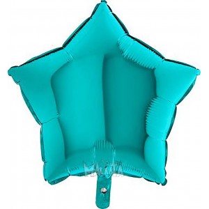 Фолиев балон - Звезда в цвят аквамарин